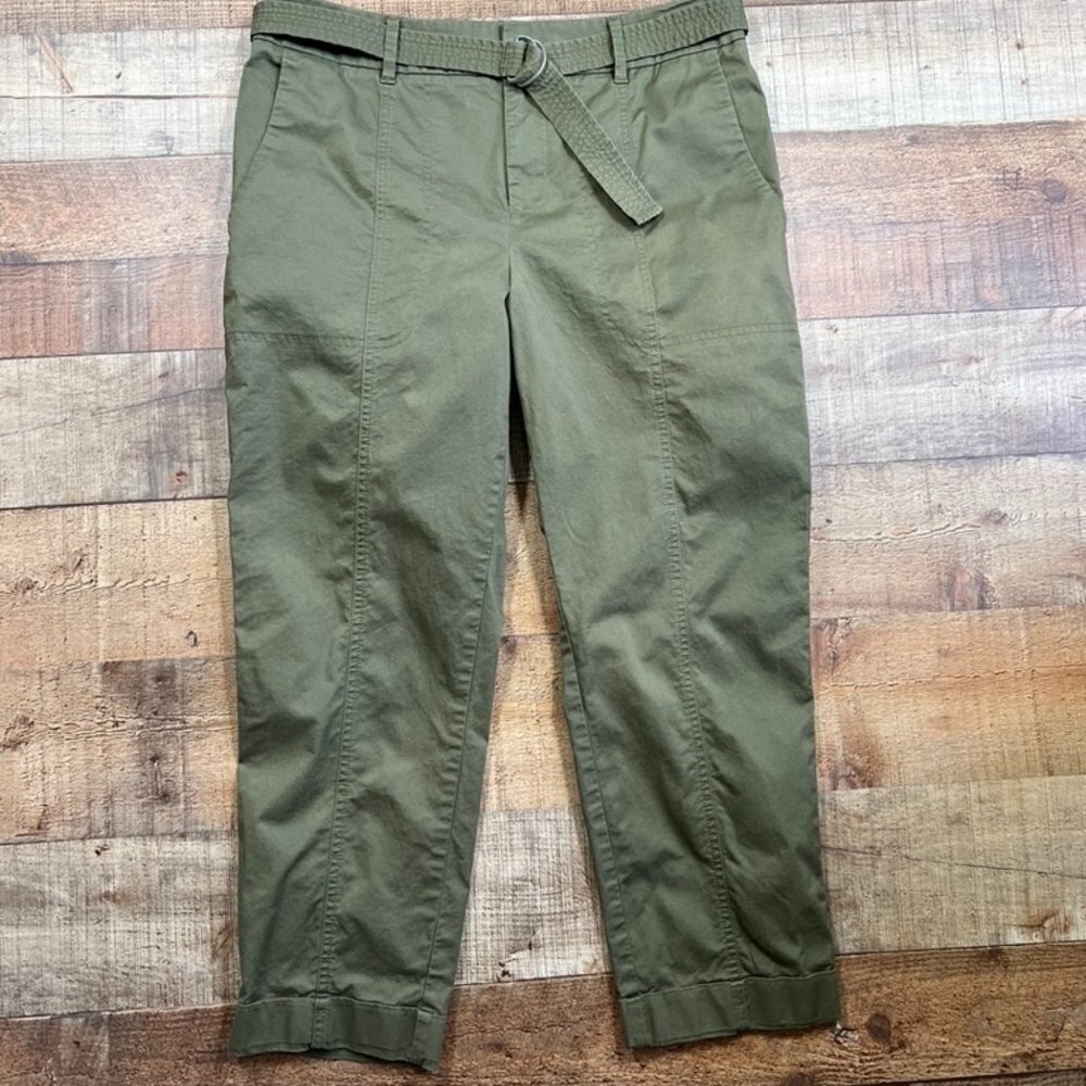 Women's Chico's Olive Green Cotton Capri Pants size 8P